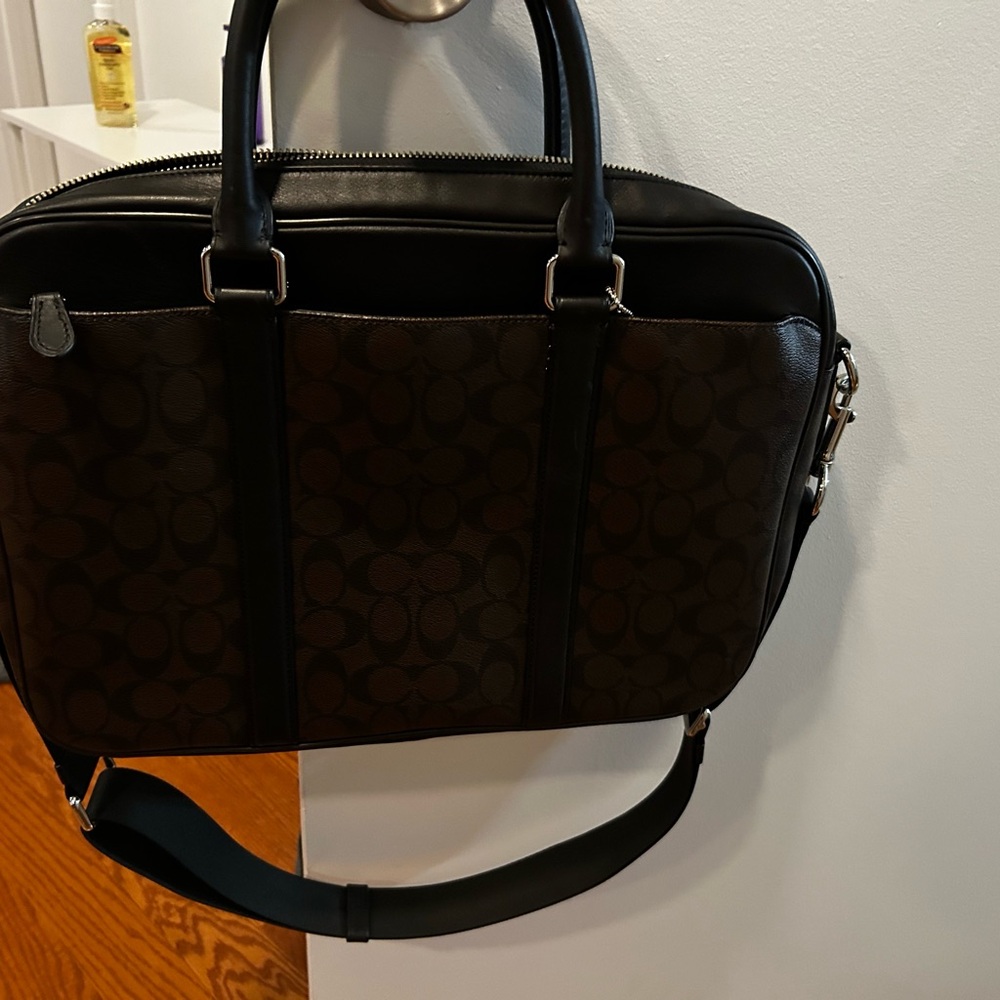 Coach Signature Brown and Black Briefcase - Picture 2 of 3